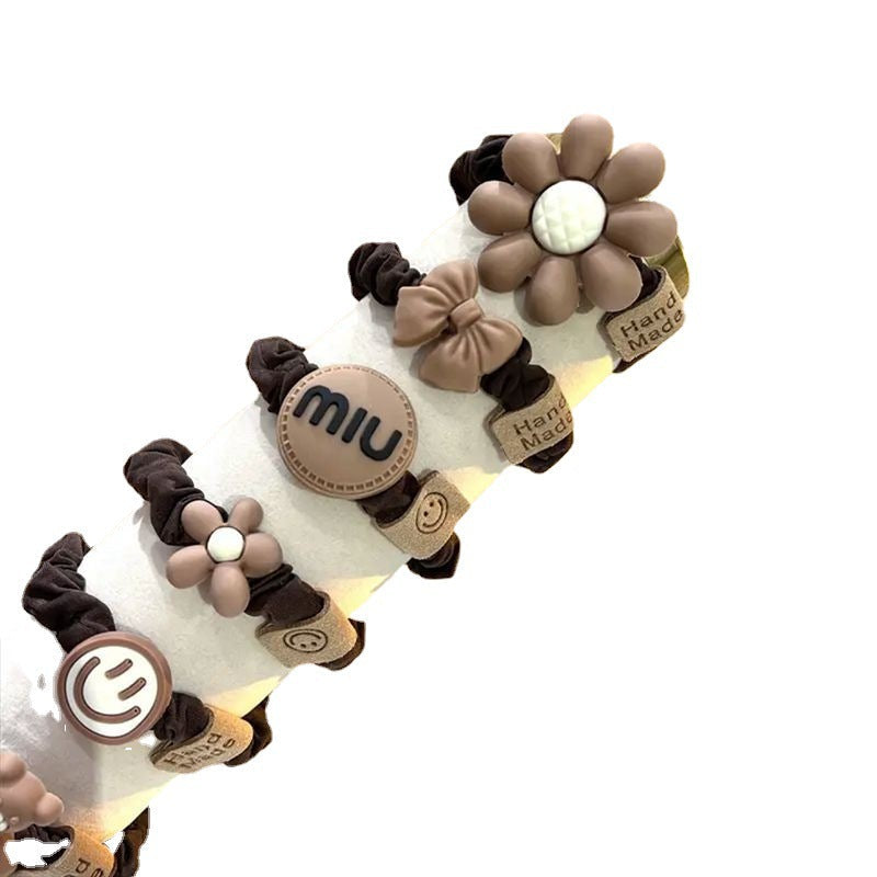 Smile Flower Elastic Hair Bands Scrunchies