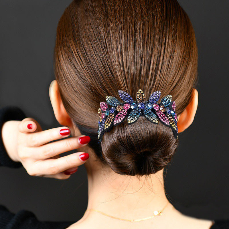 Vintage Olive Leaves Bun Ponytail Hair Claw