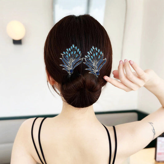 Handmade Feather Hair Bun Updo Hairstyle Twist Clips