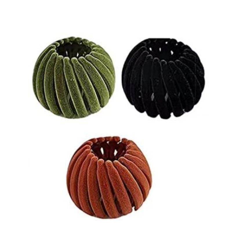 3 Pcs Bird Nest Bun Hair Clip Ponytail Holder