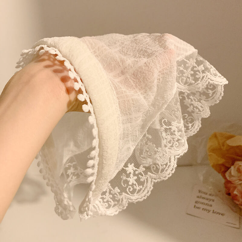 French Triangle Lace headband and headscarf