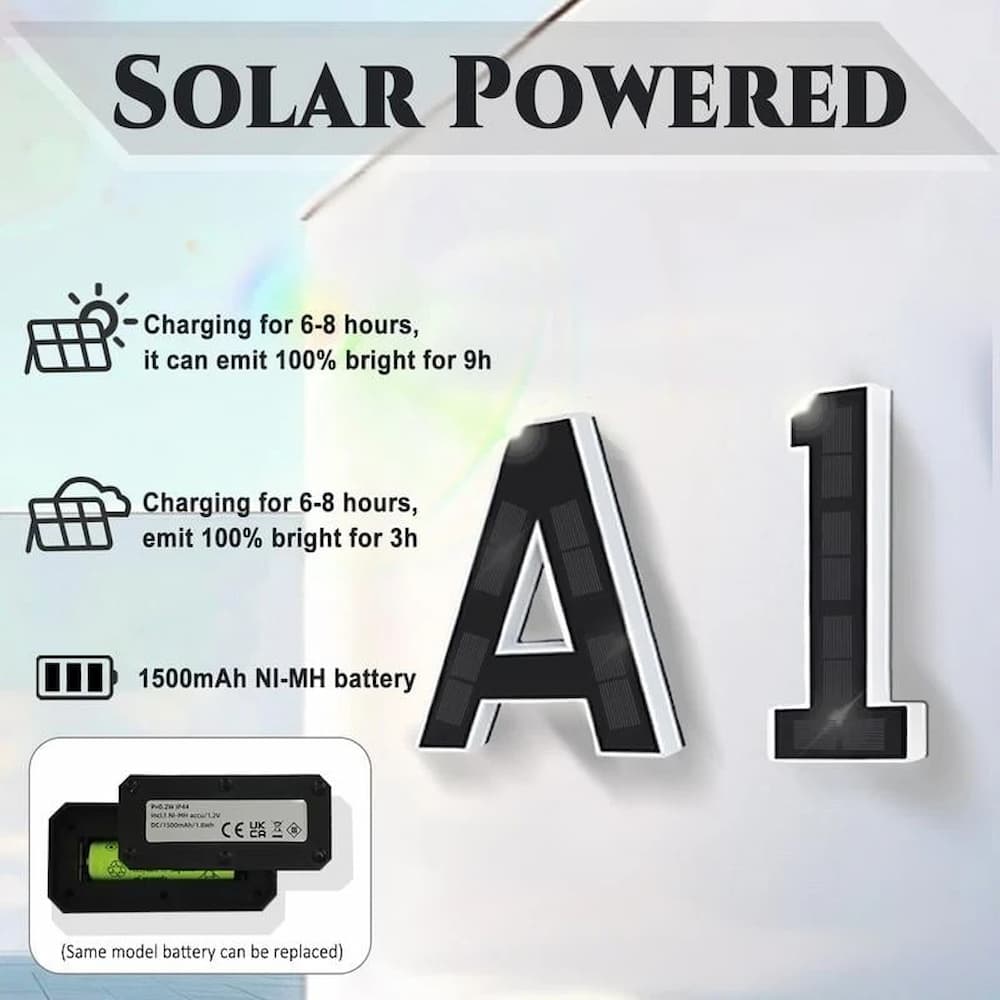 LightNumbers - Solar-Powered Illuminated House Numbers