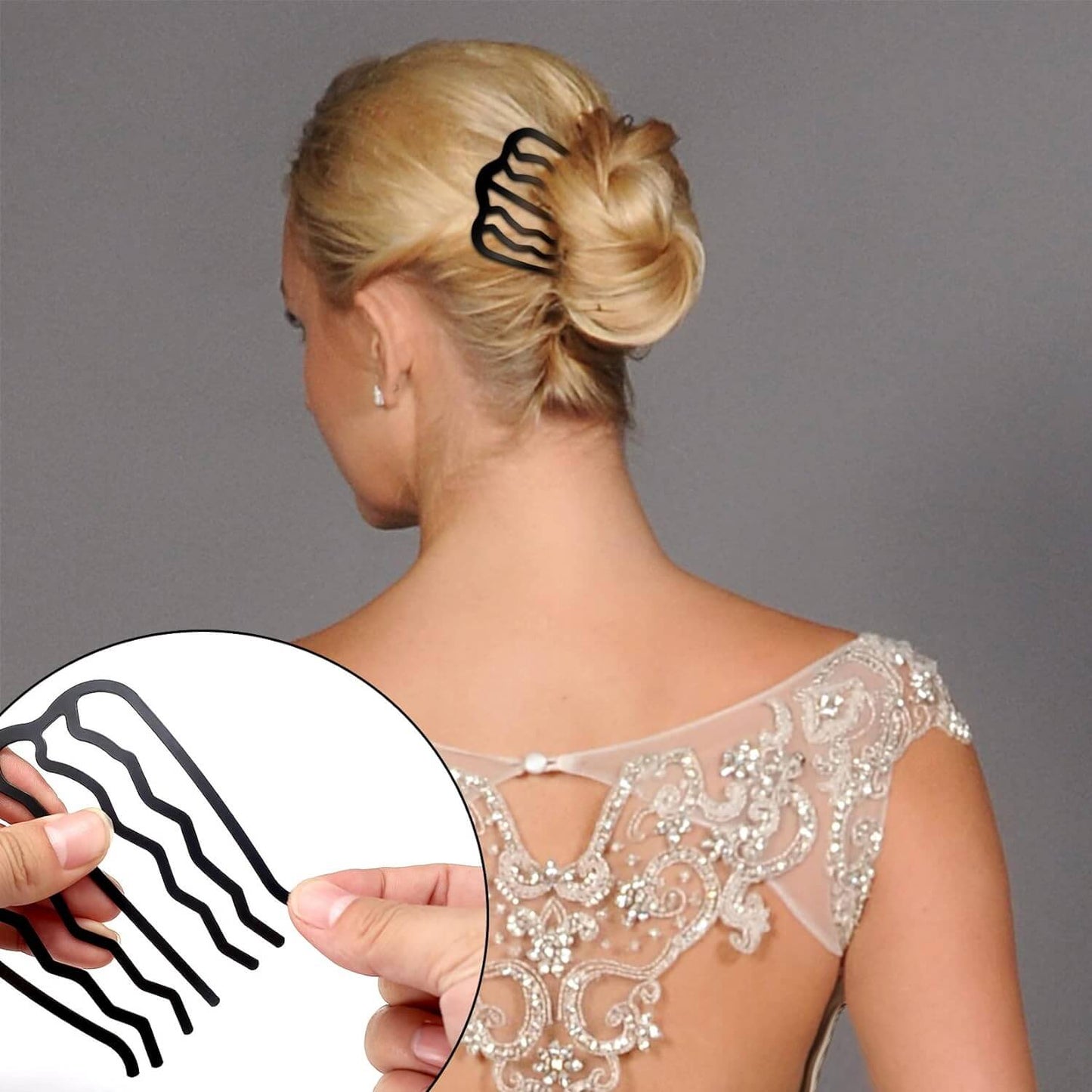 6Pcs Hair Pins Combs  French Twist Updo Hairstyle Tools