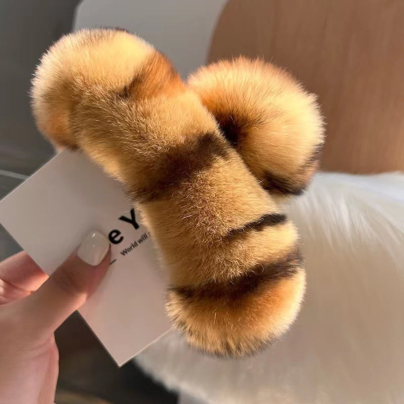 Cute Large Fuzzy Hair Claw Clip for Thick Thin Hair