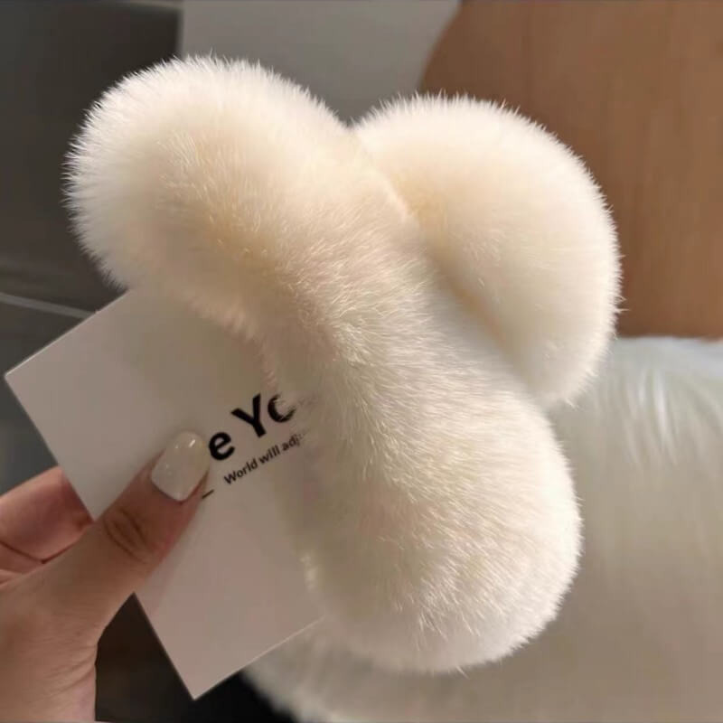 Cute Large Fuzzy Hair Claw Clip for Thick Thin Hair