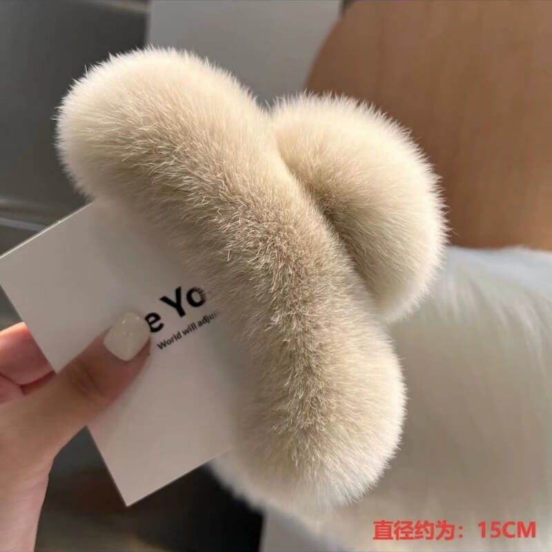 Cute Large Fuzzy Hair Claw Clip for Thick Thin Hair