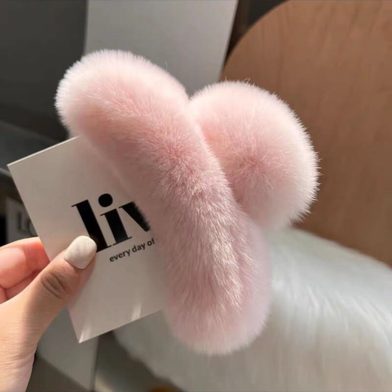 Cute Large Fuzzy Hair Claw Clip for Thick Thin Hair