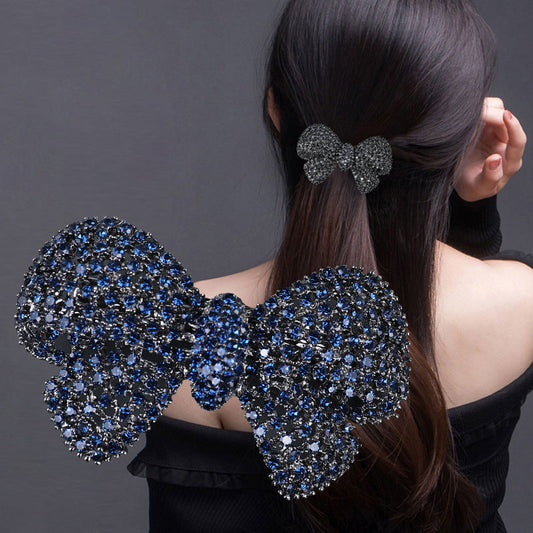 French Design Handmade Diamond Bow Hair Barrettes