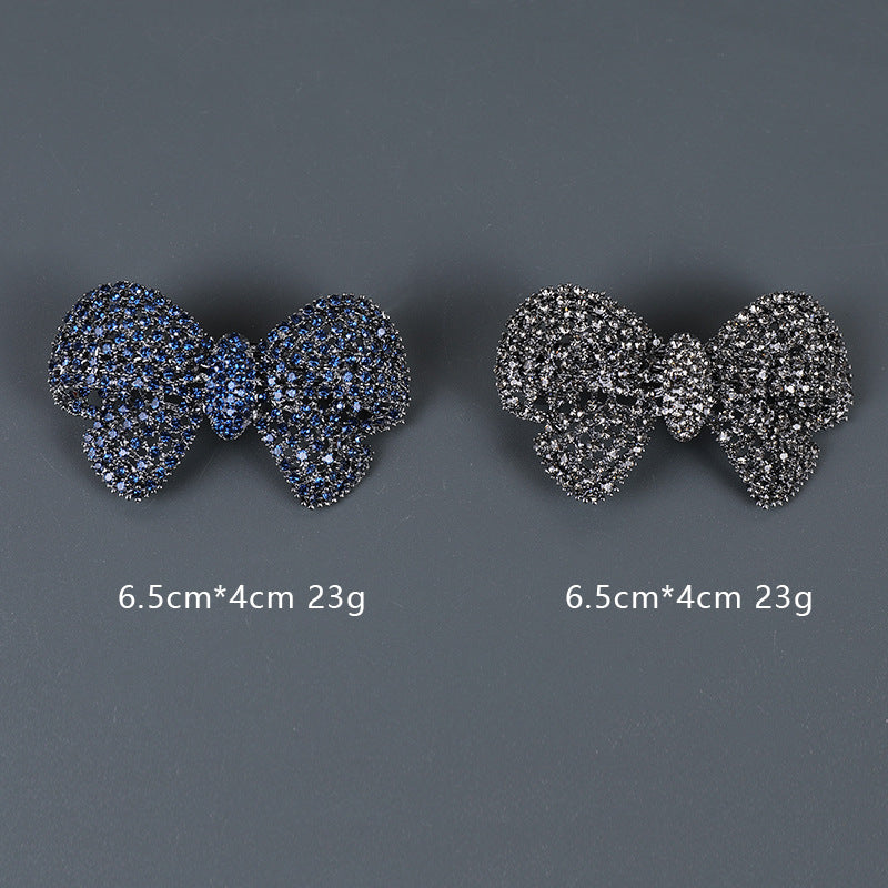 French Design Handmade Diamond Bow Hair Barrettes