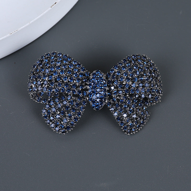 French Design Handmade Diamond Bow Hair Barrettes