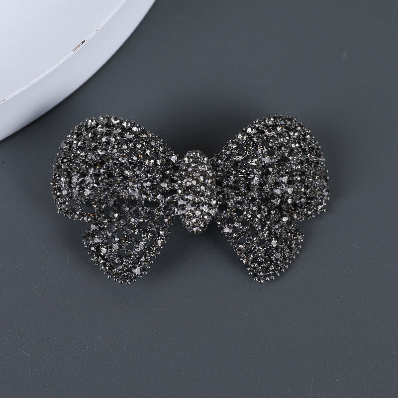 French Design Handmade Diamond Bow Hair Barrettes
