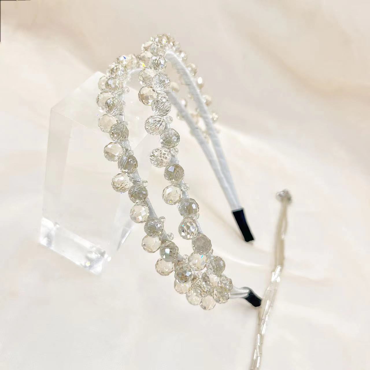 French Style Handmade Crystal Tassel Headband