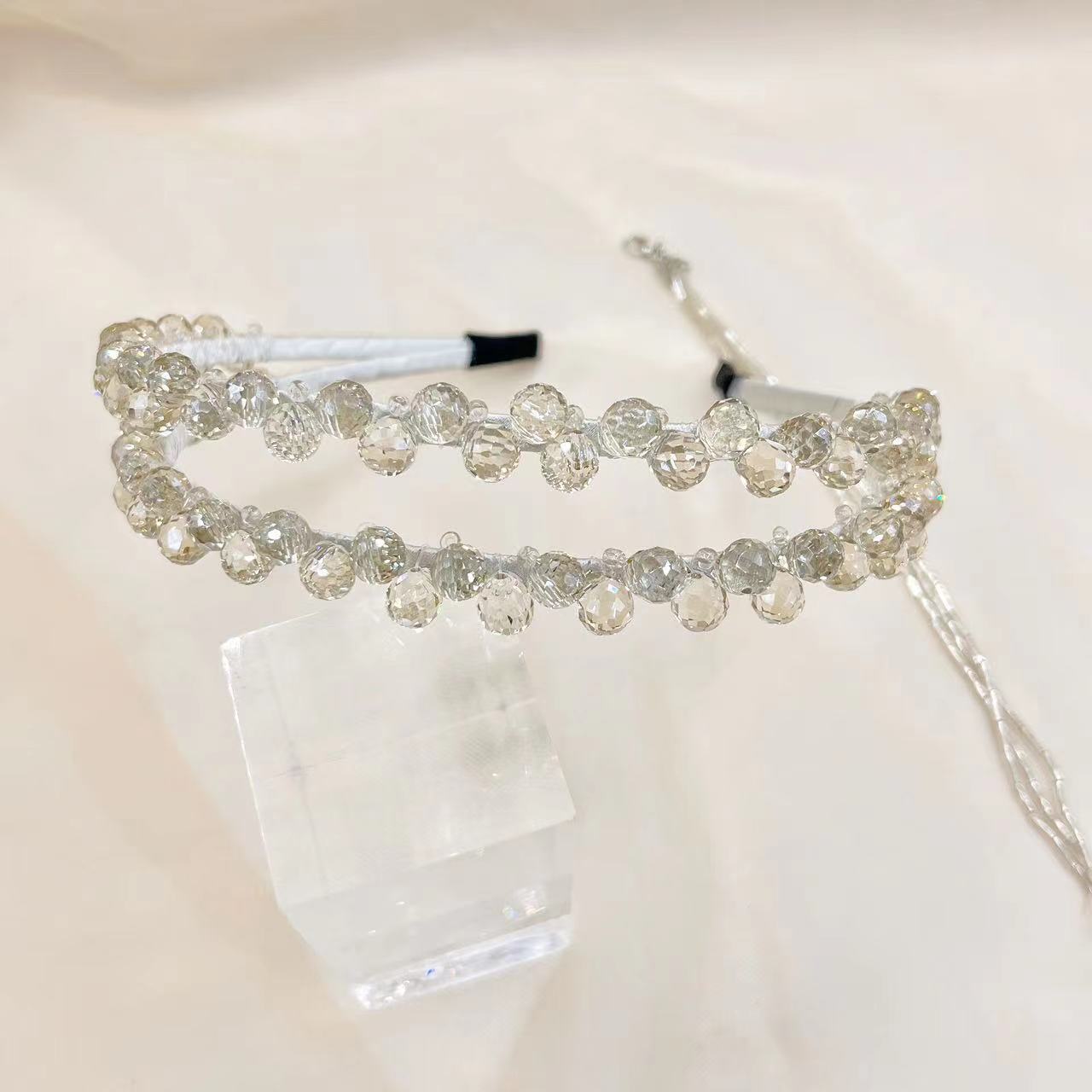 French Style Handmade Crystal Tassel Headband