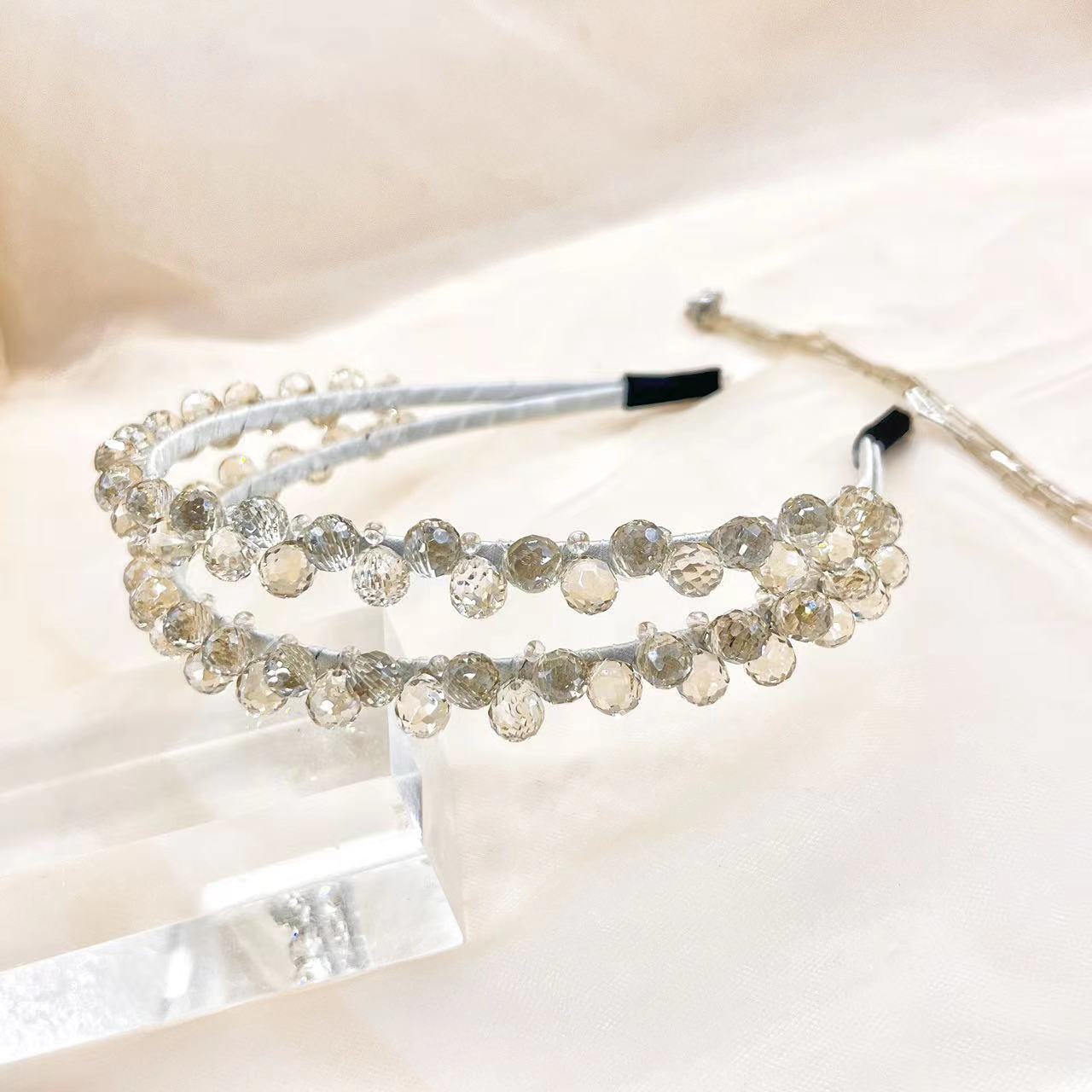 French Style Handmade Crystal Tassel Headband