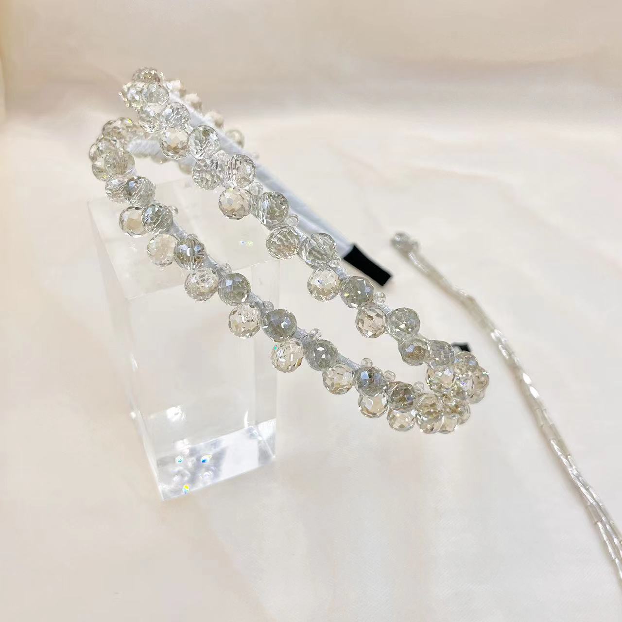 French Style Handmade Crystal Tassel Headband