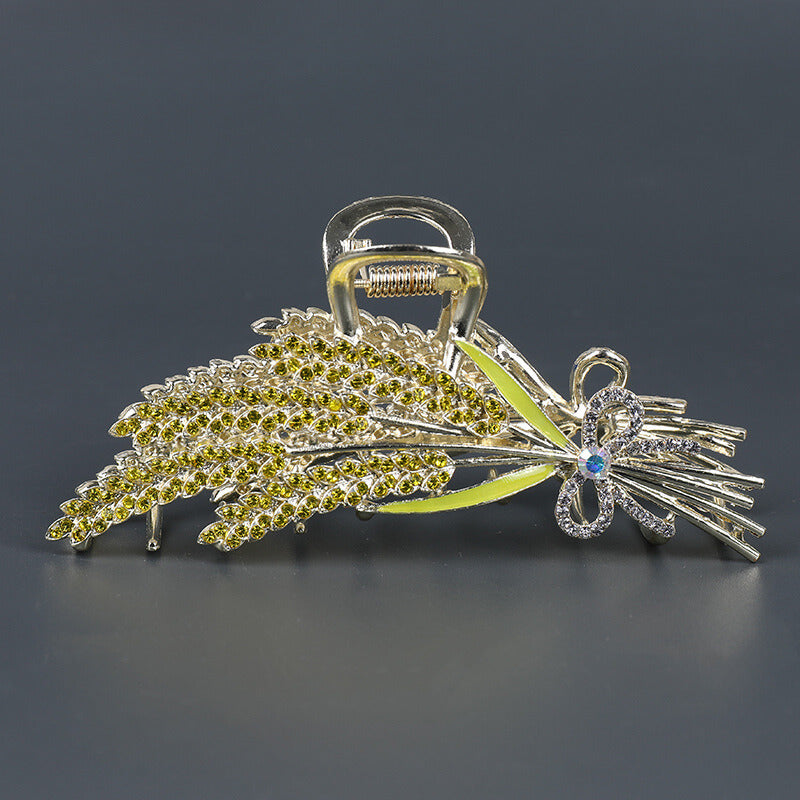 Gold Ear of Wheat French Hair Claw Clips