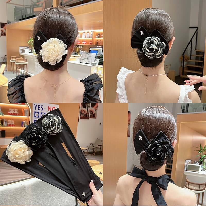 Handmade Camellia Ponytail Hairstyle Twist Hair Clips