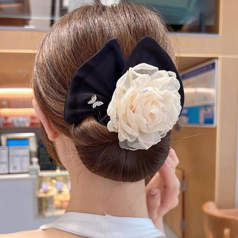 Handmade Camellia Ponytail Hairstyle Twist Hair Clips