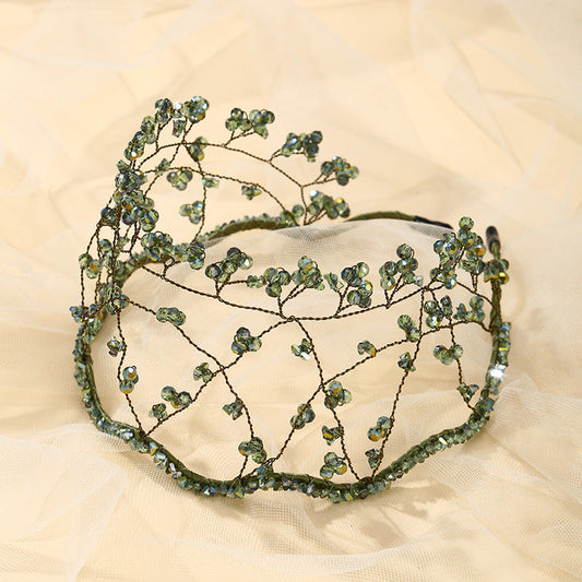 Handmade Knitted Crystal Bead Headband