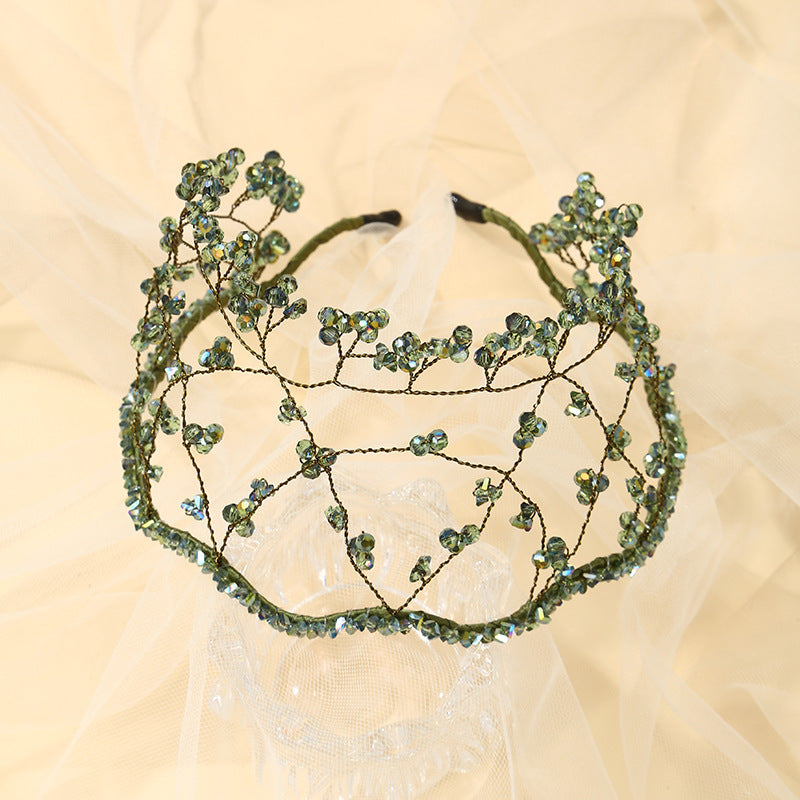 Handmade Knitted Crystal Bead Headband