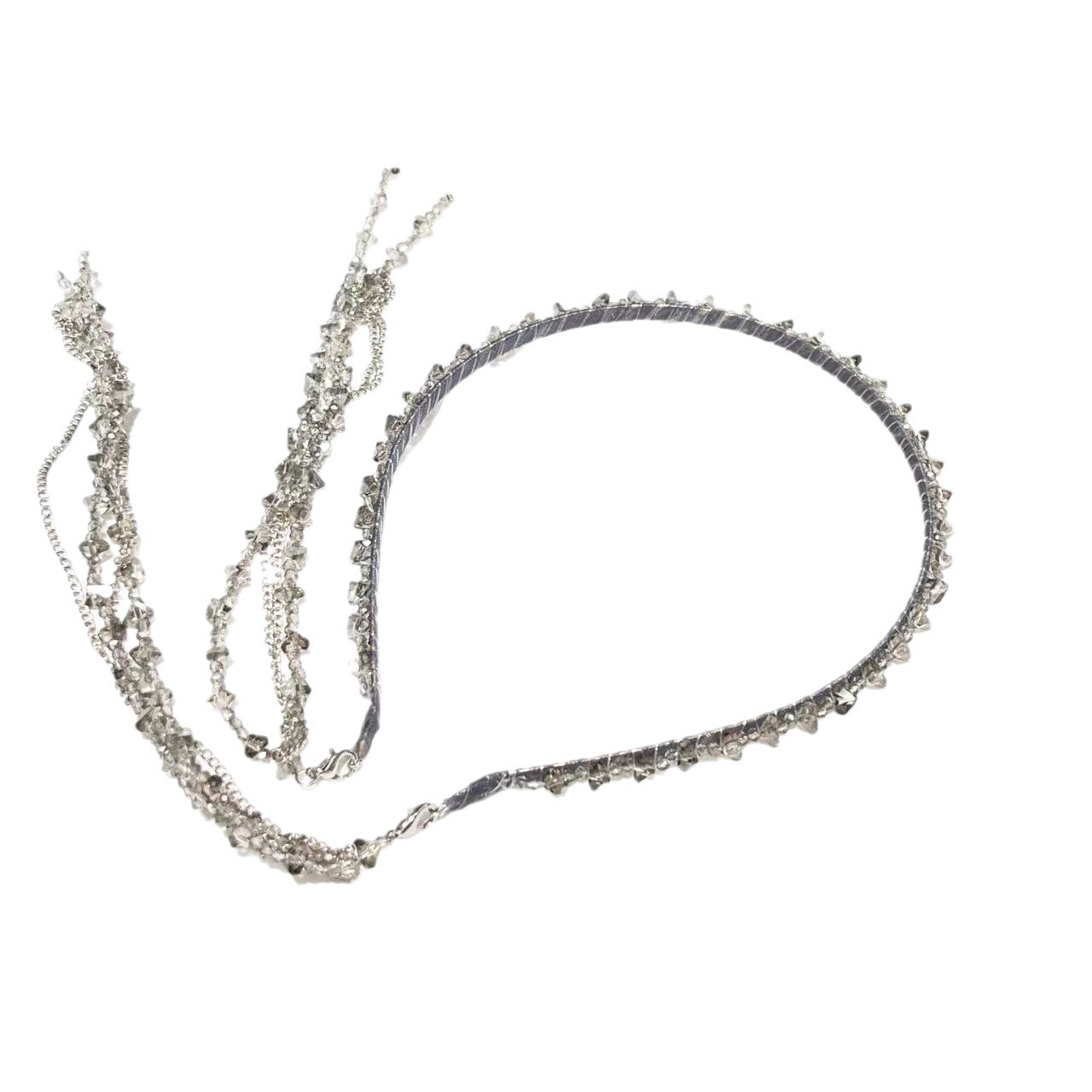 Handmade Knitted Crystal Detatchable Tassel Headband