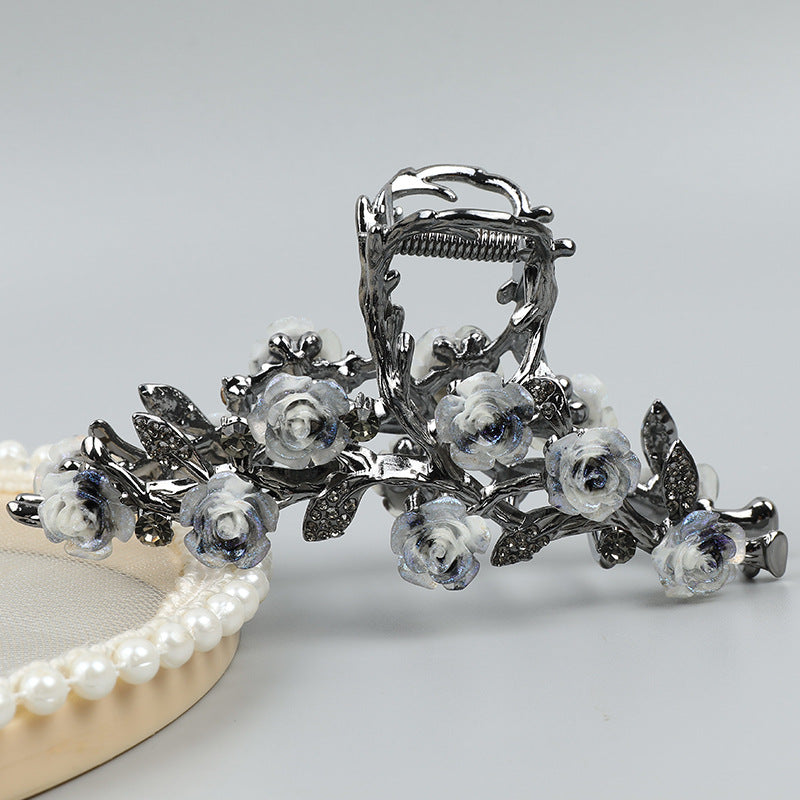 Handmade Large Size Camellia Hair Claw for Thick Hair