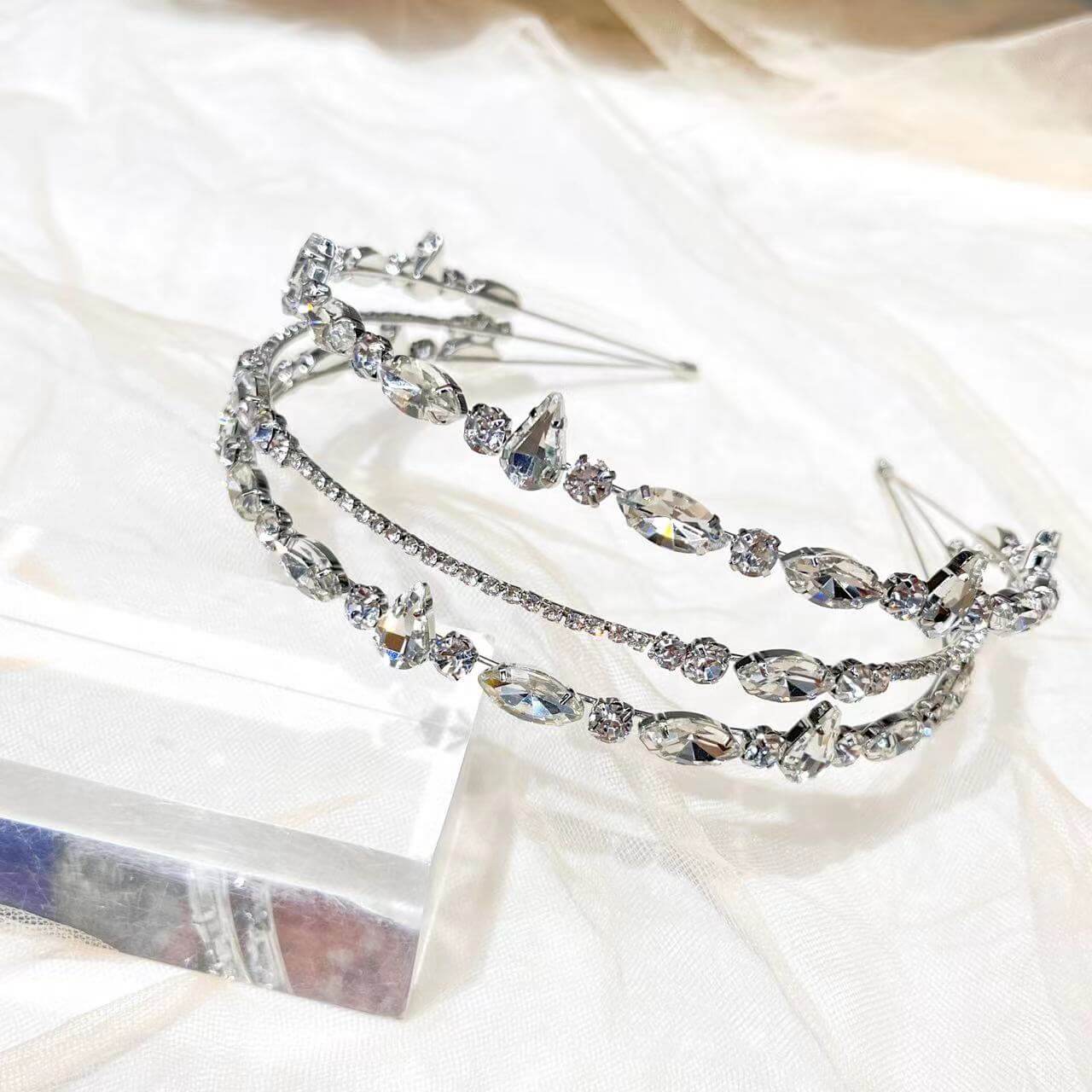 Handmade Luxury Multi-layered Crtstal Headband