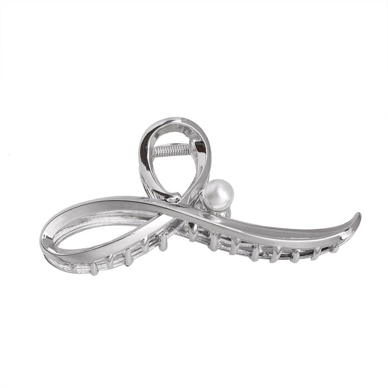 Handmade Pearl Flower Hair Claw for Long Hair
