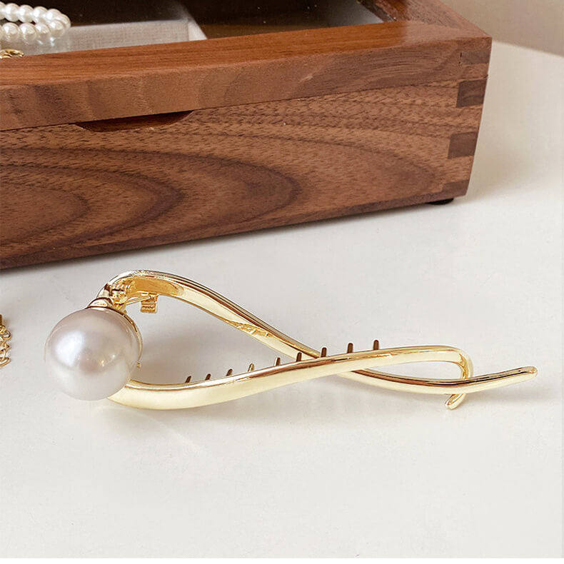 Handmade Pearl Updo Hairstyle Twist Hair Clips
