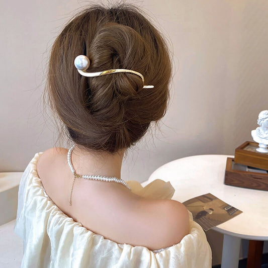 Handmade Pearl Updo Hairstyle Twist Hair Clips