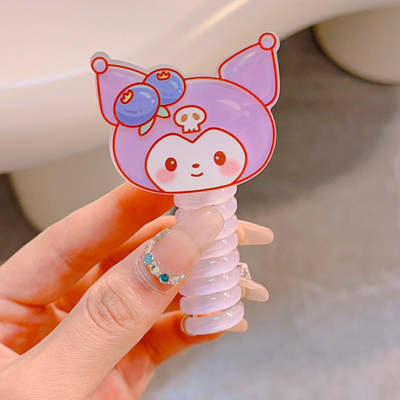 5PCs Hello Kitty Phone Wire Hair Bands Ponytail Holder for Kids