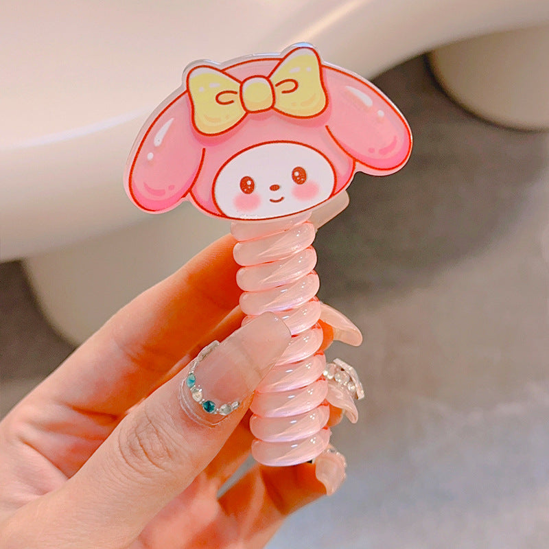 5PCs Hello Kitty Phone Wire Hair Bands Ponytail Holder for Kids