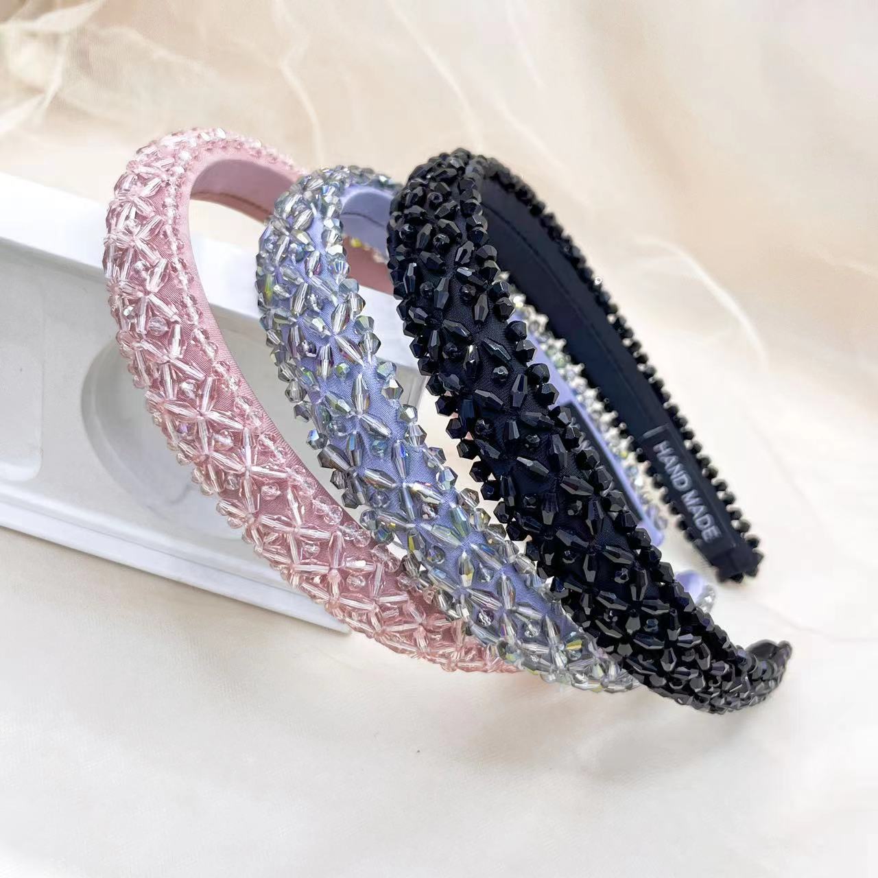 High End Handmade Crystal Bead Headband