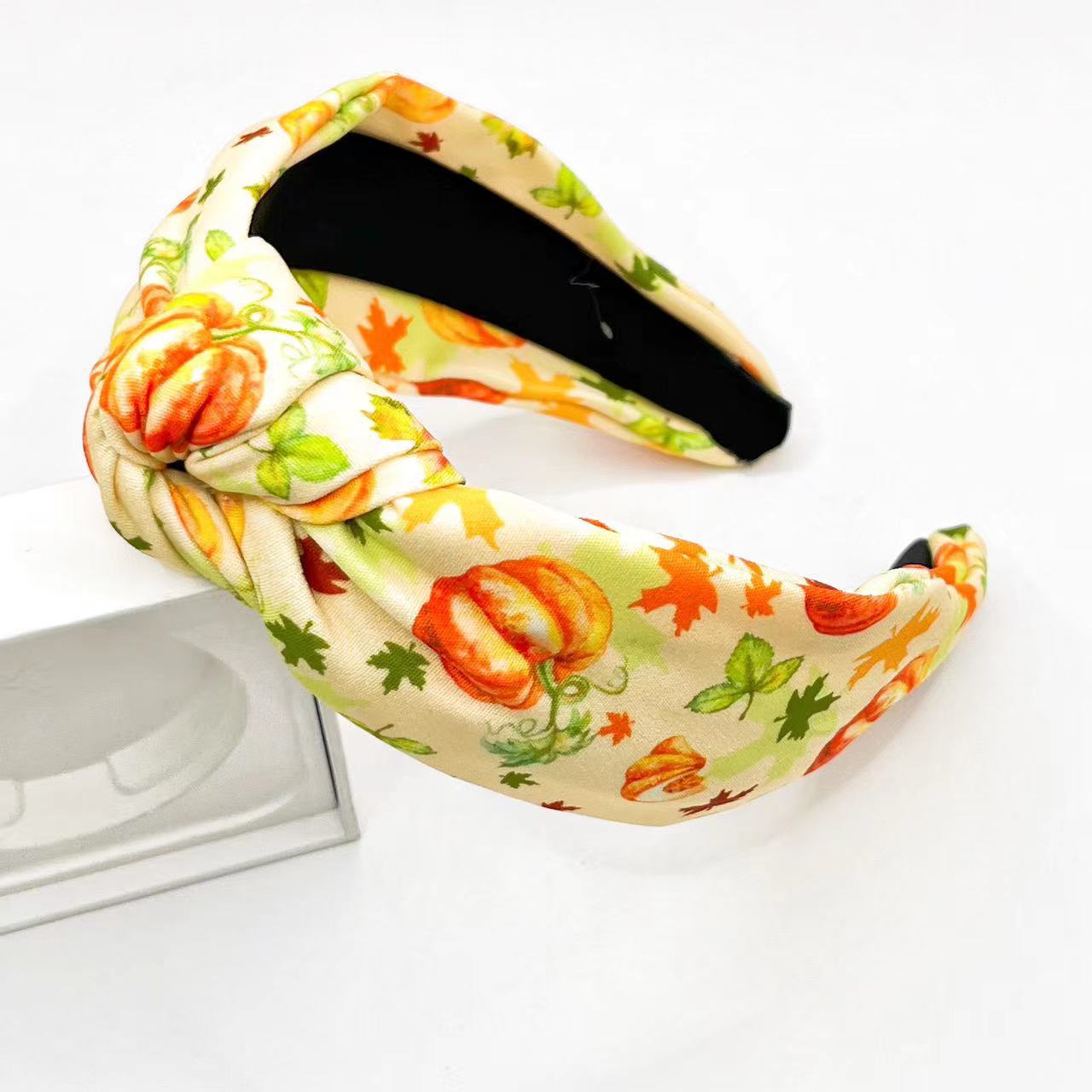 Pumpkin Print Tied Holiday Party Headband