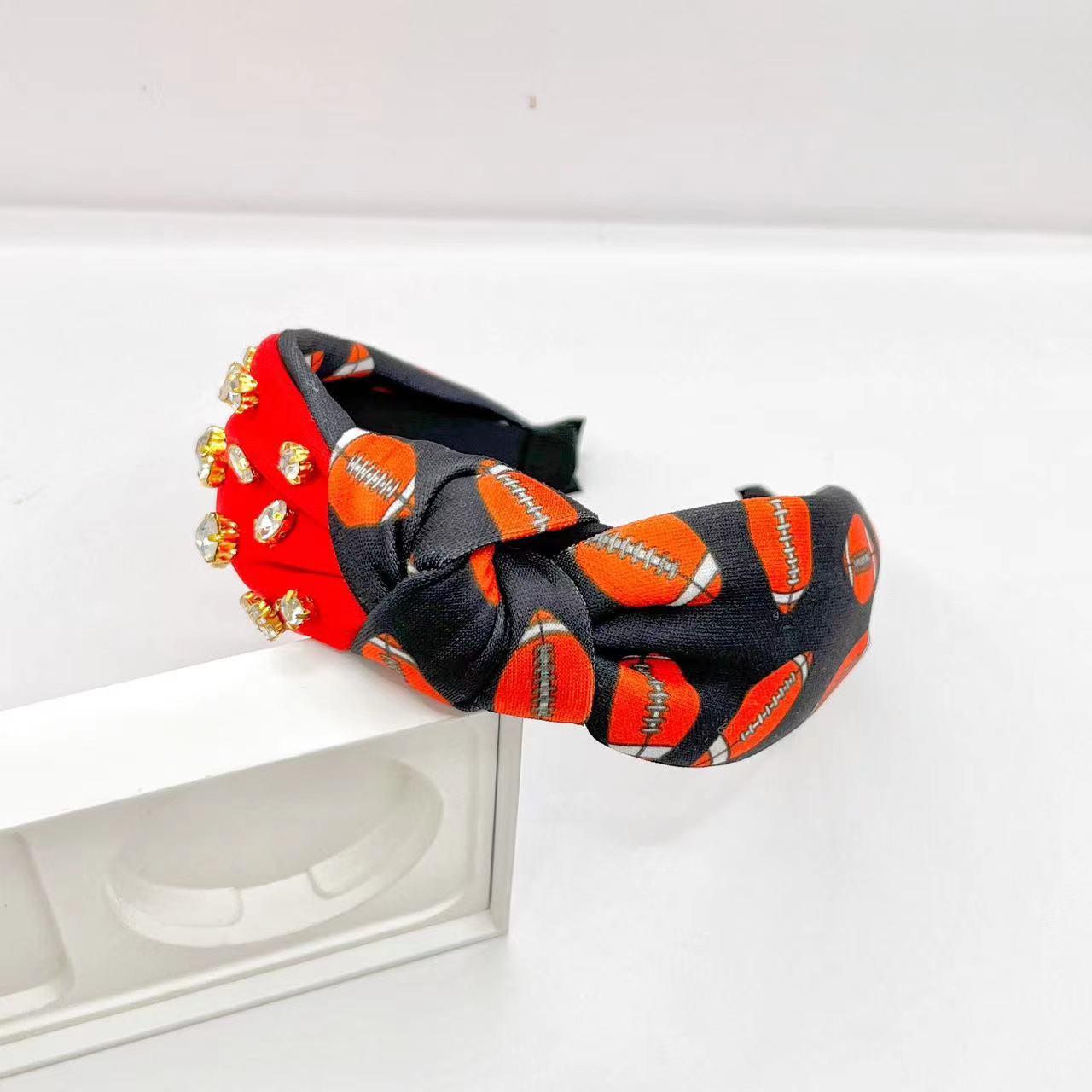 Pumpkin Print Tied Holiday Party Headband