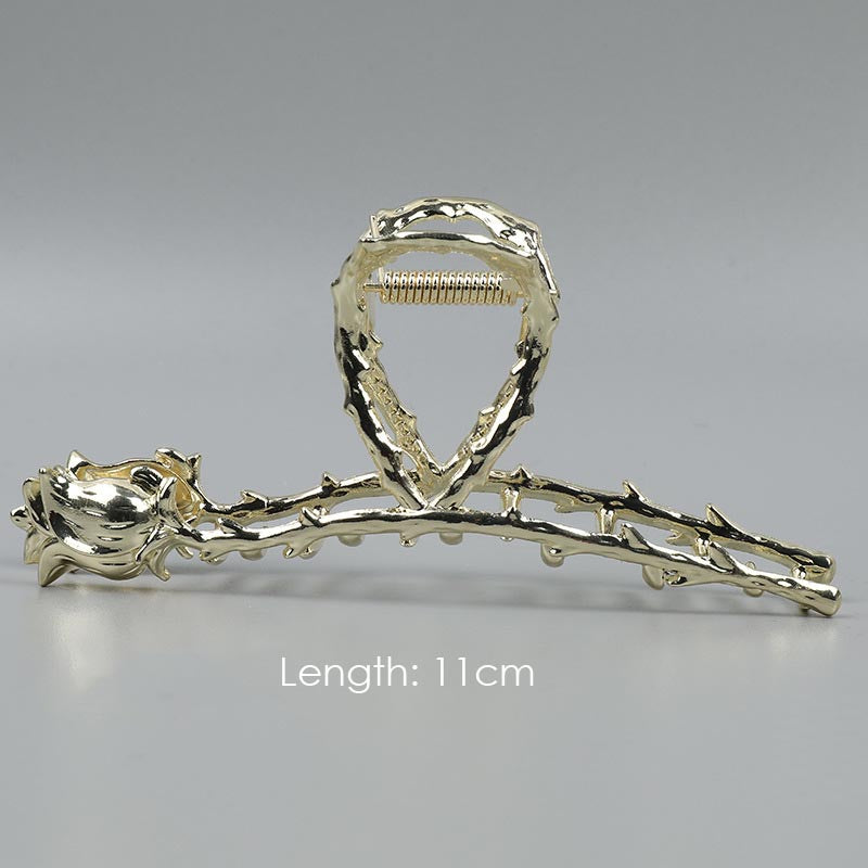 Large Size Rose Hair Claw for Thick Hair