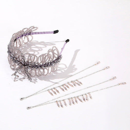 Luxurious Crystal Handmade Knitted Beads Headband