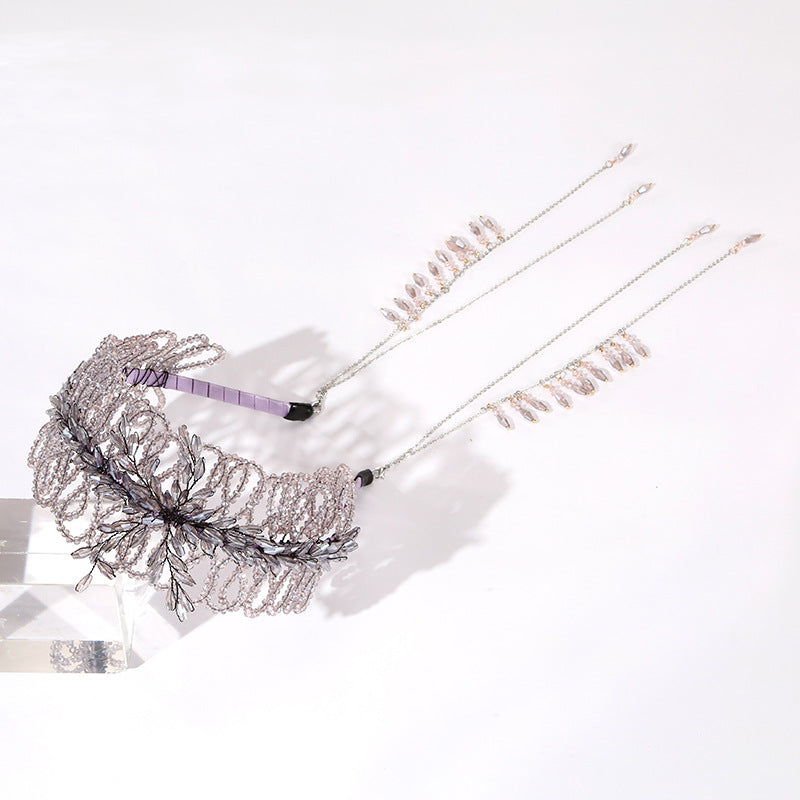 Luxurious Crystal Handmade Knitted Beads Headband
