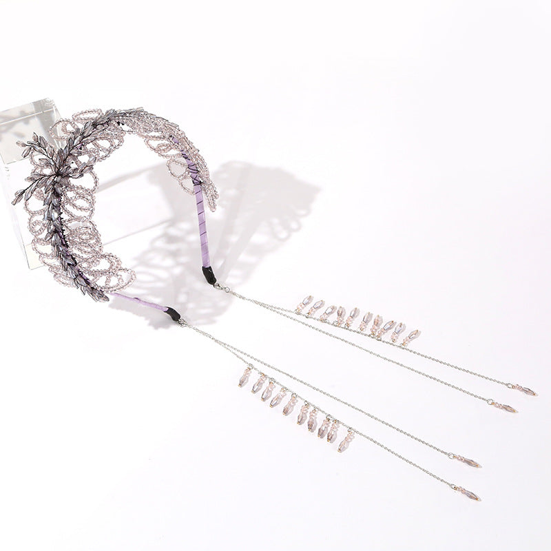 Luxurious Crystal Handmade Knitted Beads Headband