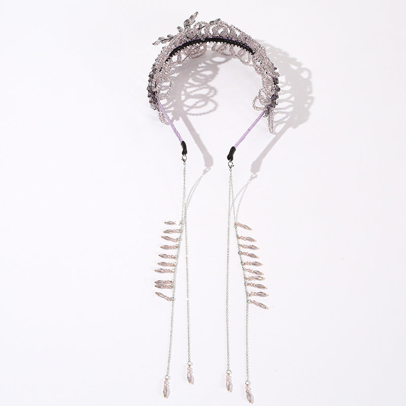 Luxurious Crystal Handmade Knitted Beads Headband