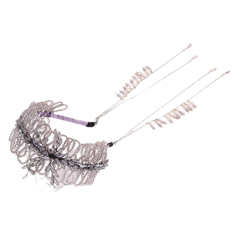 Luxurious Crystal Handmade Knitted Beads Headband