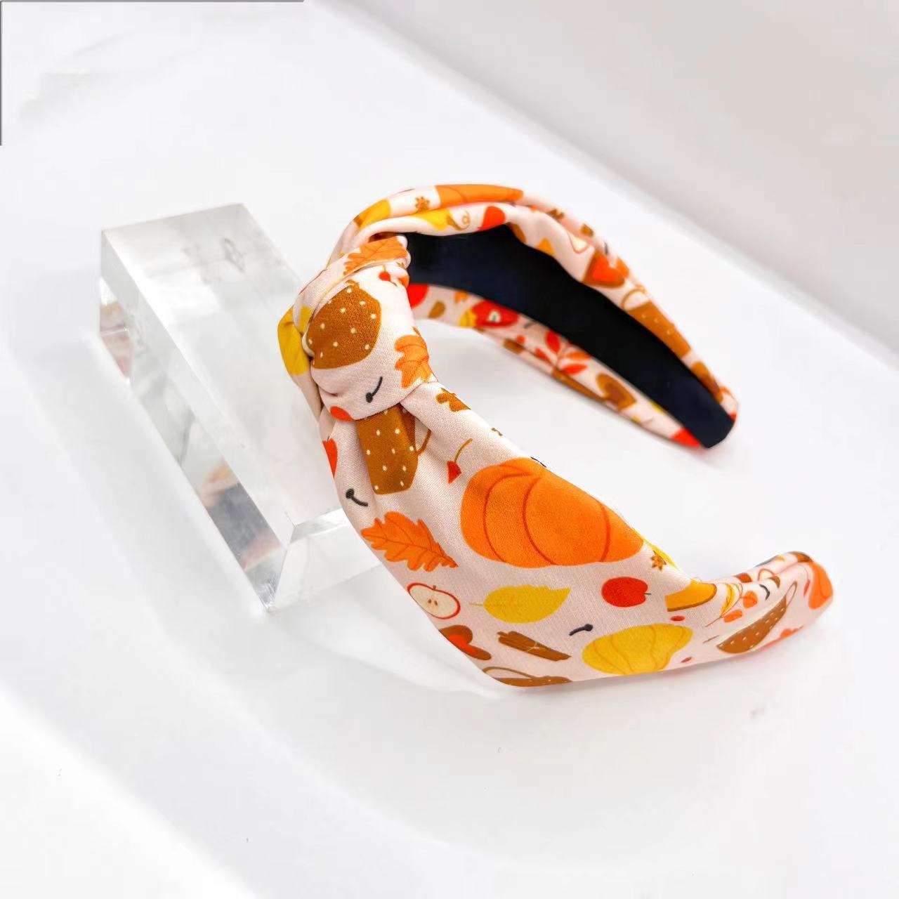 Pumpkin Printed Tied Headband