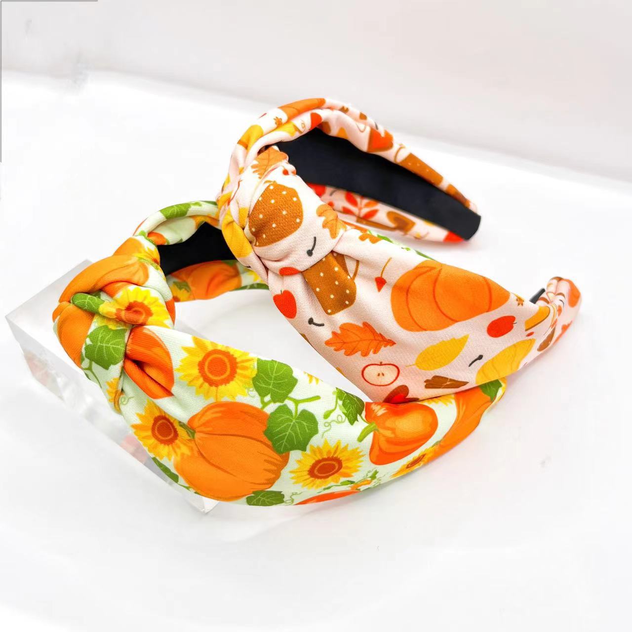 Pumpkin Printed Tied Headband