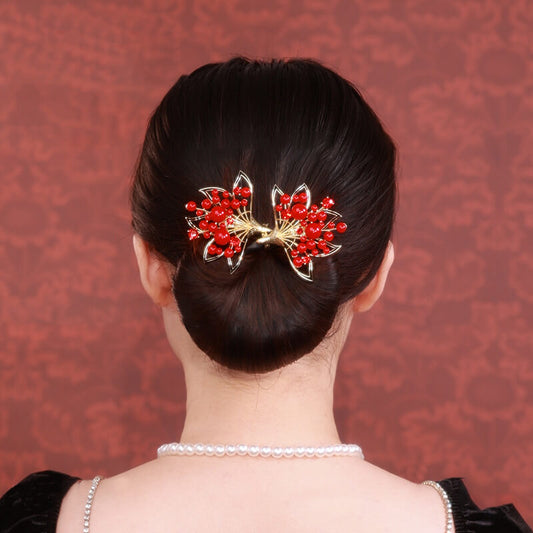 Red Pearl Easy Updo Hairstyle Tool Twist Hair Clips