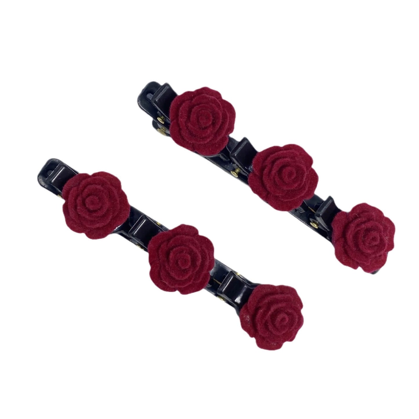 Red Rose Bangs Hair Clips for Hair Styling Sectioning