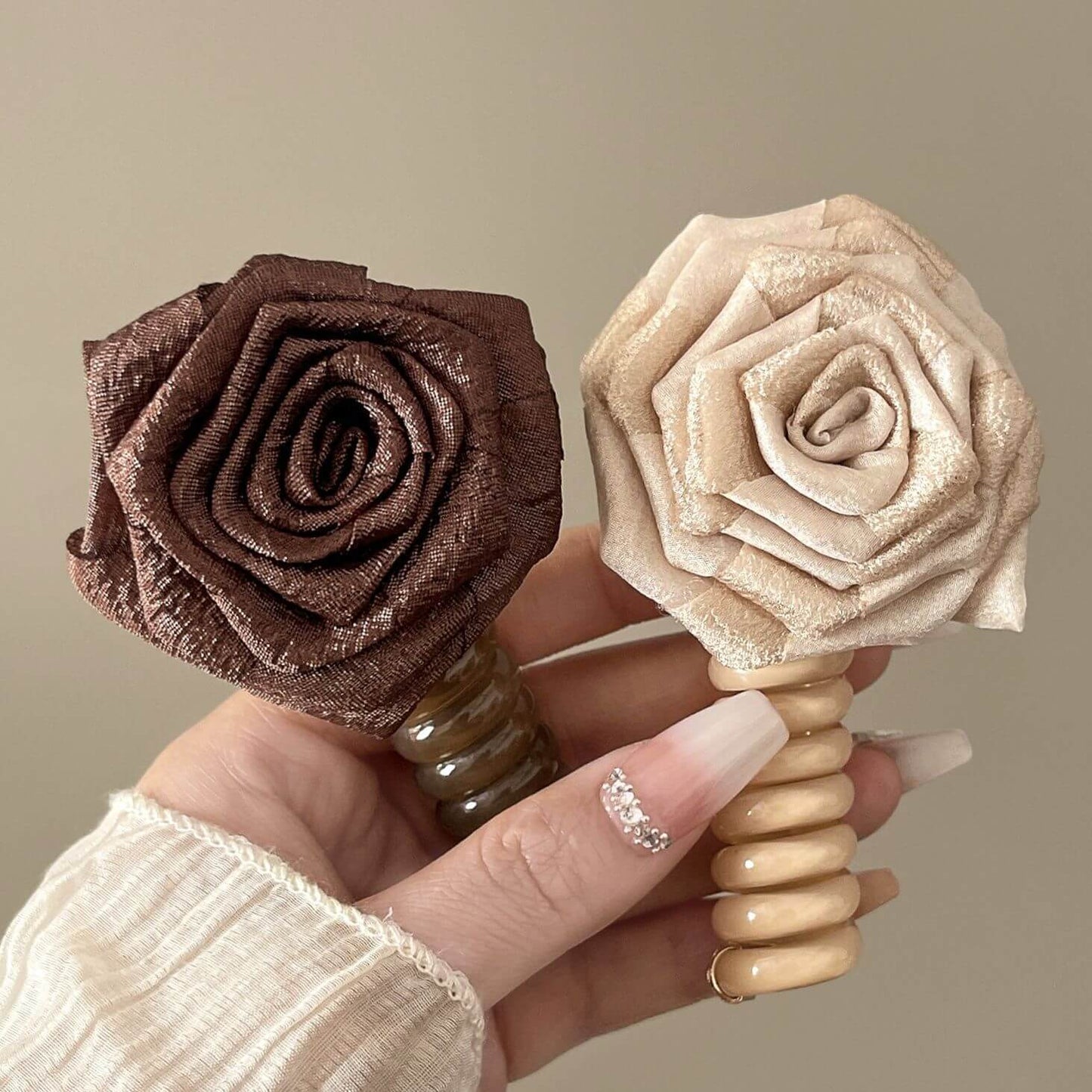 Rose Phone Wire Hair Ties Ponytail Holder