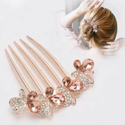 Rhinestone Butterfly Hair Comb Clips