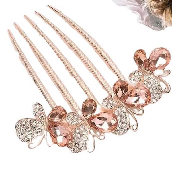 Rhinestone Butterfly Hair Comb Clips
