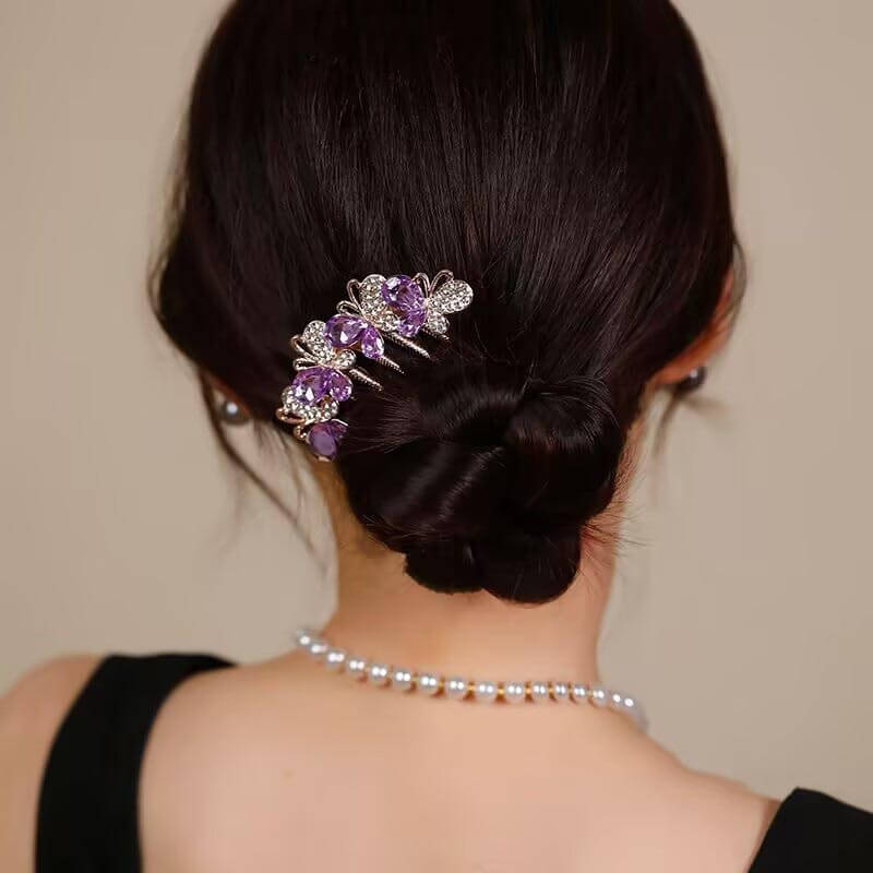 Rhinestone Butterfly Hair Comb Clips