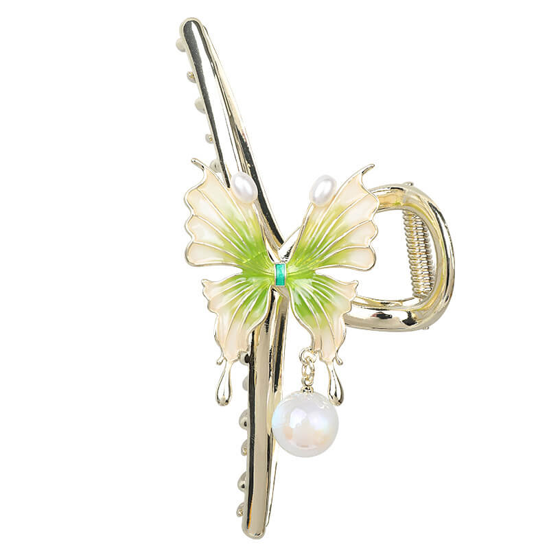 Cute Butterfly Pearl Hair Claw Clips